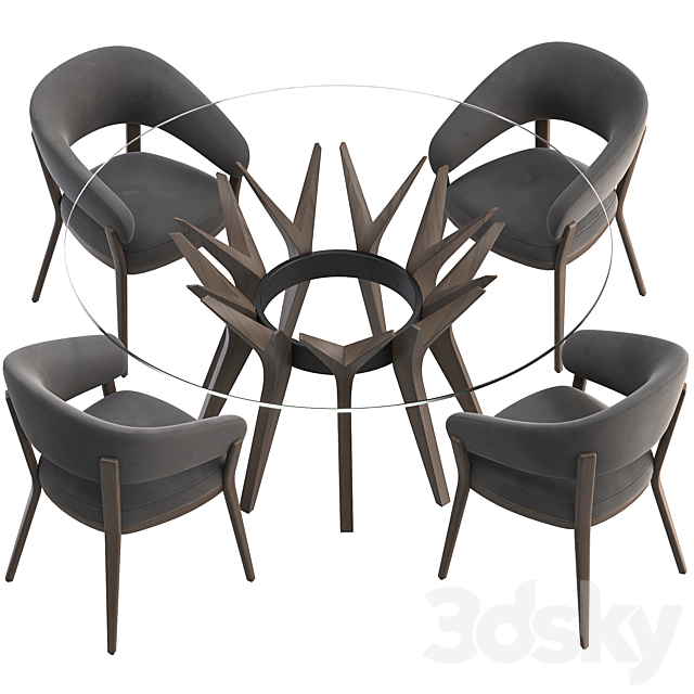 Table Aster and chair Ray set 3DSMax File - thumbnail 4