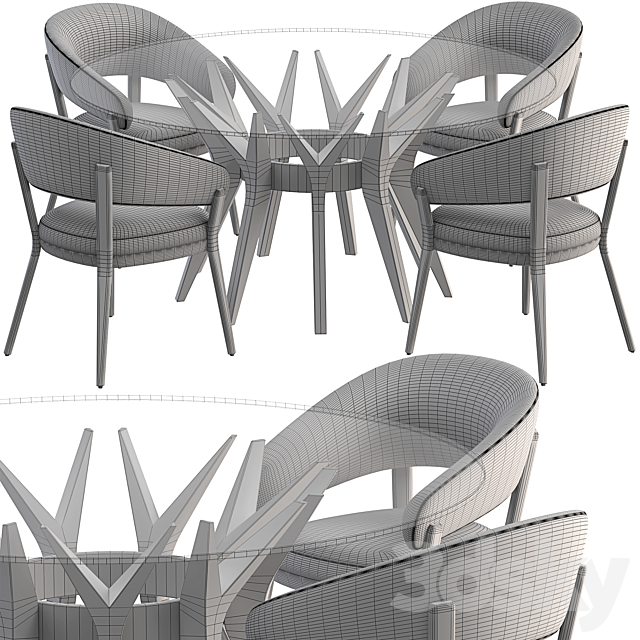 Table Aster and chair Ray set 3DSMax File - thumbnail 5