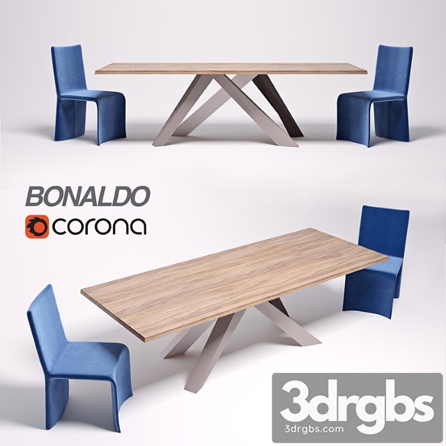 Table bonaldo big table chair bonaldo ketch dining chair 2 3dsmax Download - thumbnail 1