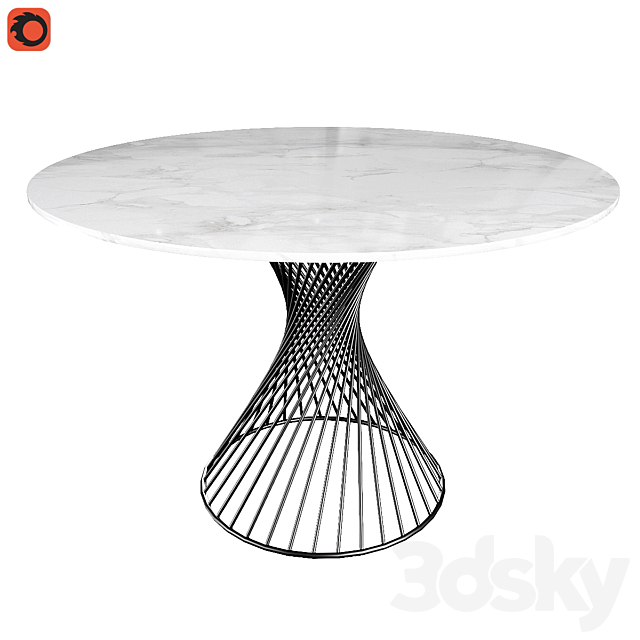 Table Calligaris Vortex Chair Dublin Houndstooth 3DS Max Model - thumbnail 2