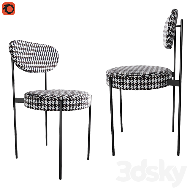 Table Calligaris Vortex Chair Dublin Houndstooth 3DS Max Model - thumbnail 3