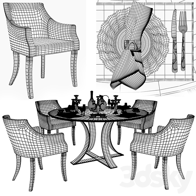 table-capital collection. chair-.the sofa and chair 3DSMax File - thumbnail 3