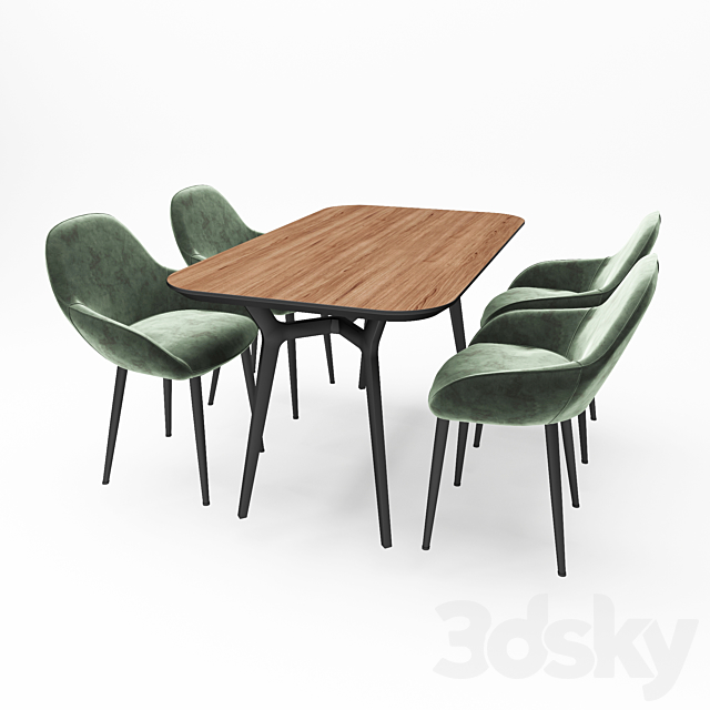 table & chair 3DSMax File - thumbnail 3