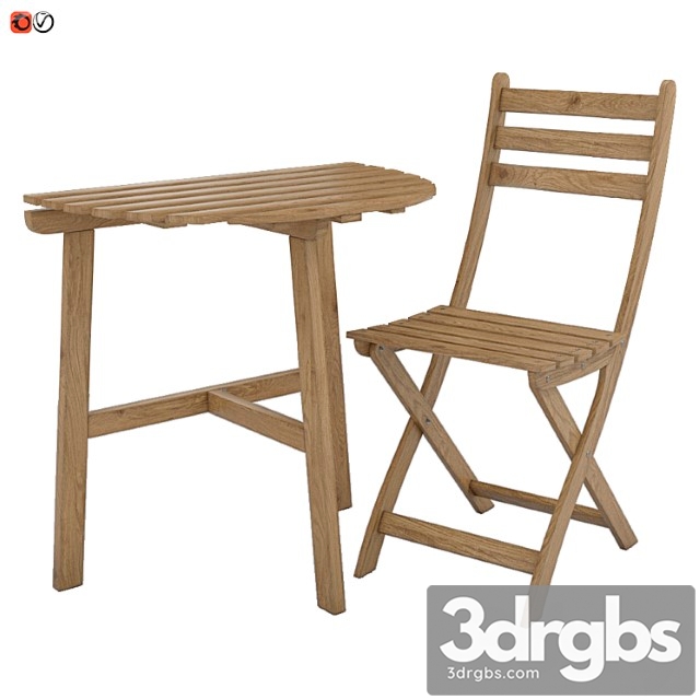 Table Chair Ikea Askholmen 02 3dsmax Download - thumbnail 1