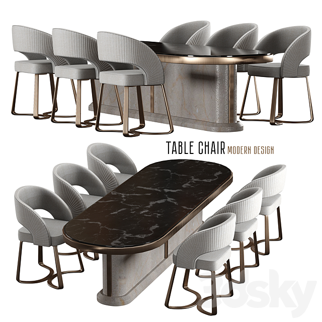 table chair modern 3DSMax File - thumbnail 1