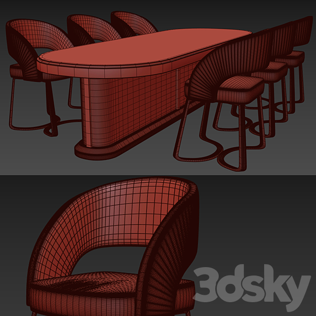 table chair modern 3DSMax File - thumbnail 3