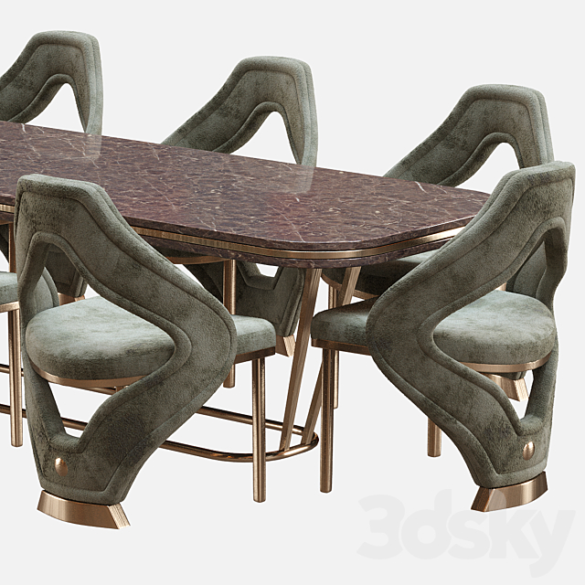 table chair modern 3DSMax File - thumbnail 2