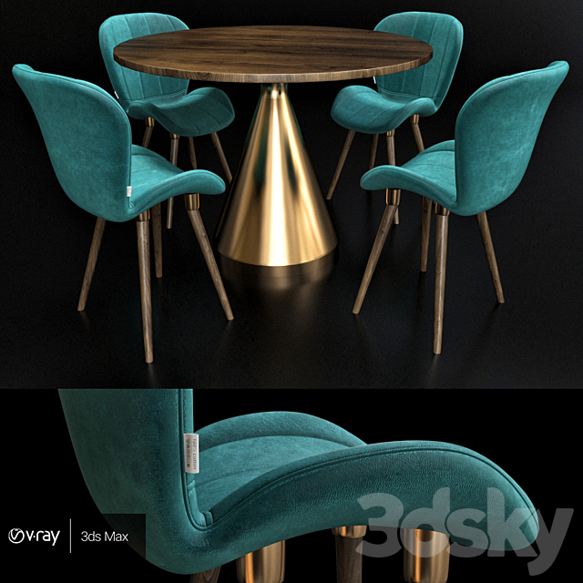 Table + Chair orleans 3DSMax File - thumbnail 1