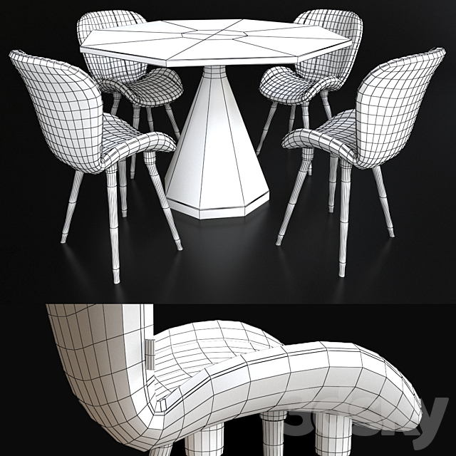 Table + Chair orleans 3DSMax File - thumbnail 3