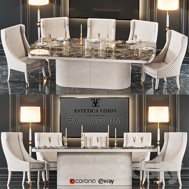 Table + chair Palladium 3DS Max - thumbnail 3