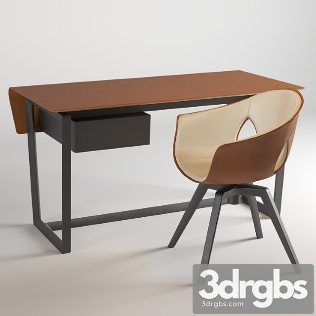 Table + chair poltrona frau ginger armchair & fred table 2 3dsmax Download - thumbnail 1