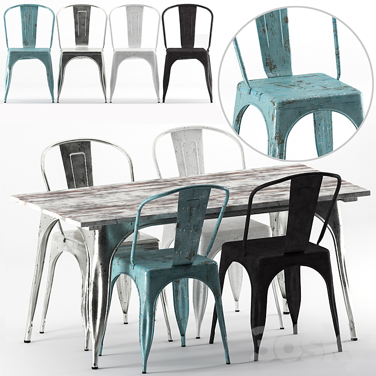 Table Chair Set 03 3DS Max - thumbnail 1