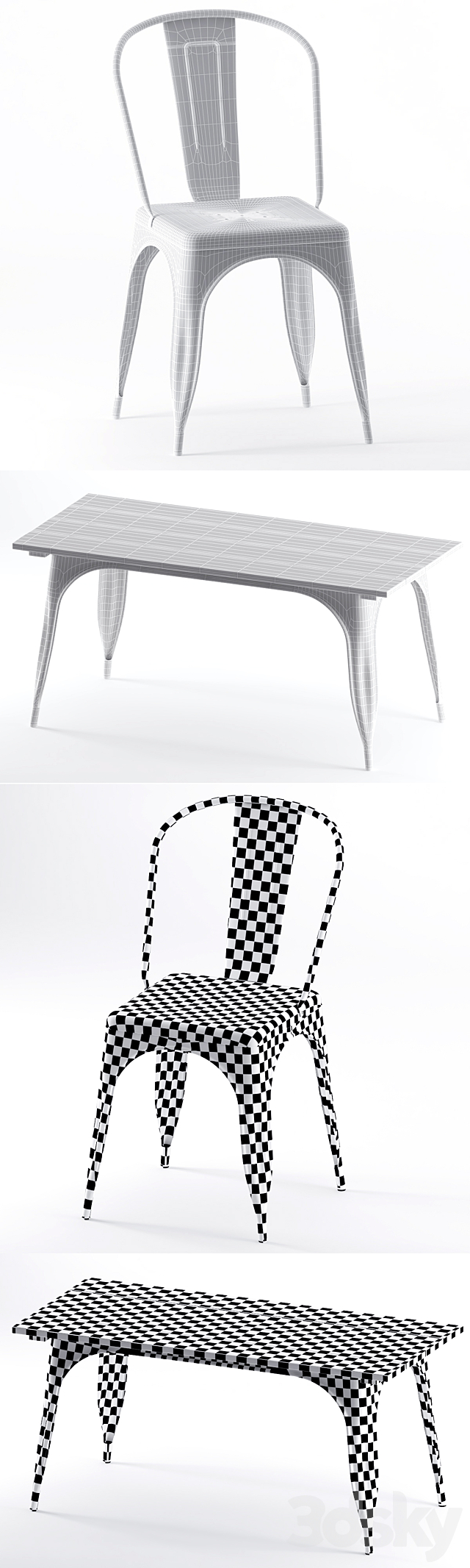 Table Chair Set 03 3DSMax File - thumbnail 3