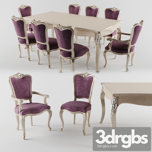 Table + chairs 2 3dsmax Download - thumbnail 1