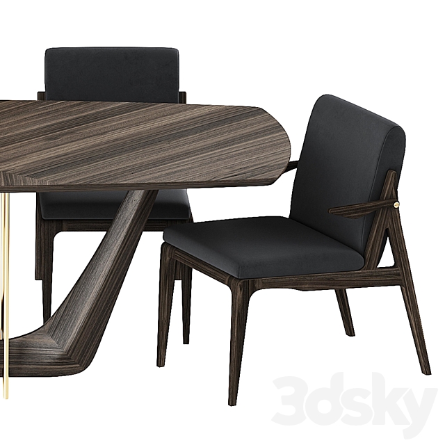 TABLE + CHAIRS BY ARCHMEBEL 3DS Max Model - thumbnail 3