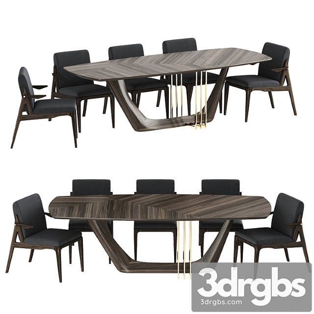 Table Chairs By Archmebel 3dsmax Download - thumbnail 1