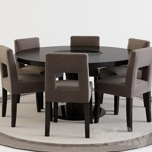 Table + chairs contemporary 3DSMax File - thumbnail 1