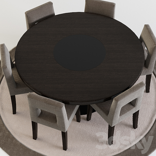 Table + chairs contemporary 3DSMax File - thumbnail 2