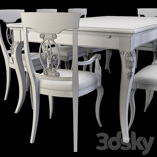 table chairs Stella Del Mobile (art.GL11) 3DS Max Model - thumbnail 5