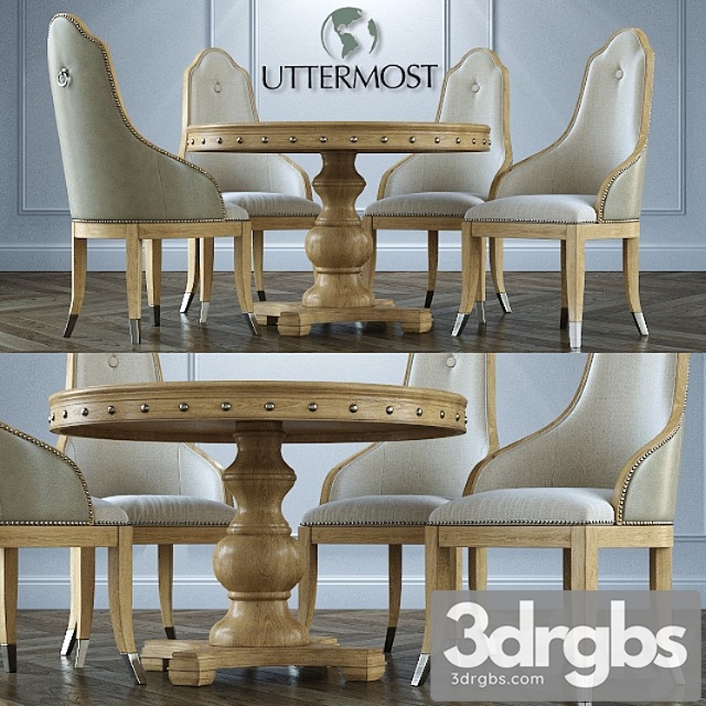 Table + chairs uttermost sylvana 2 3dsmax Download - thumbnail 1