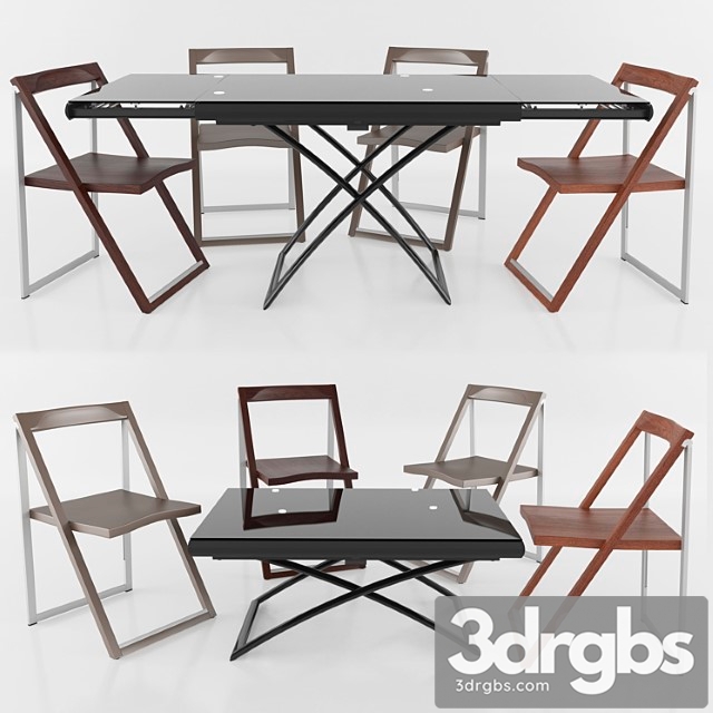 Table Dakota Chair Skip Calligaris 1 3dsmax Download - thumbnail 1