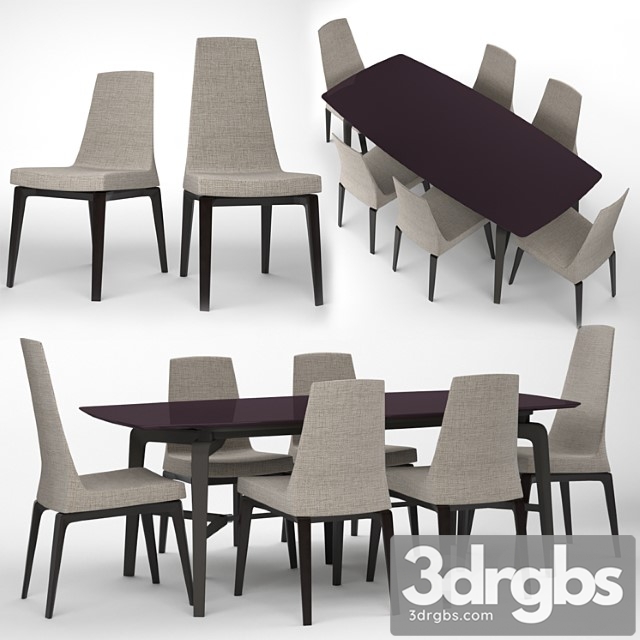 Table giorgetti blade and chairs giorgetti ala 2 3dsmax Download - thumbnail 1