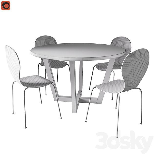 Table Jacob AM.PM chair Bonna La Redoute 3DSMax File - thumbnail 3