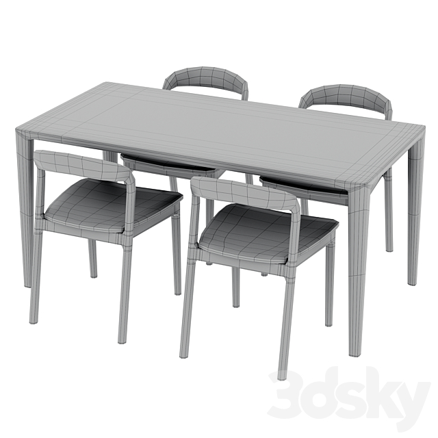 Table Lisbon Chair Canada 3DS Max Model - thumbnail 5