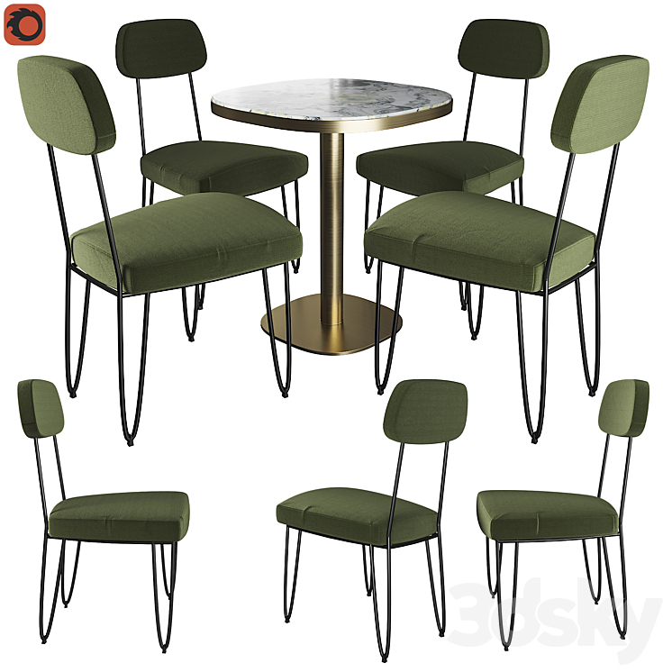 Table Lixfeld AM.PM chair Daffo La Redoute 3DS Max - thumbnail 1