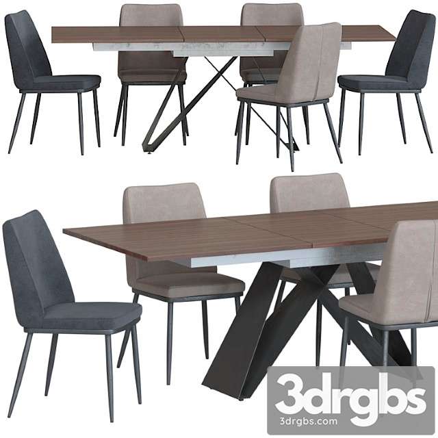 Table Marshall And Chair Joss By Imodern 3dsmax Download - thumbnail 1