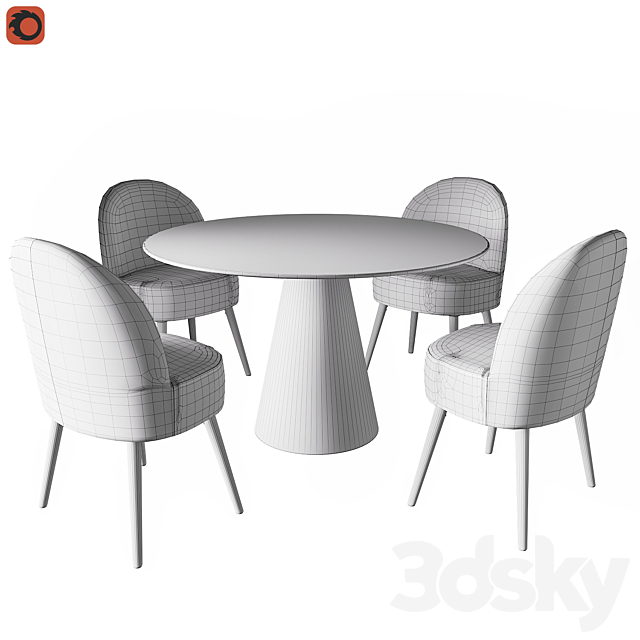 Table Mayra AM.PM chair QUILDA la redoute 3DS Max Model - thumbnail 3