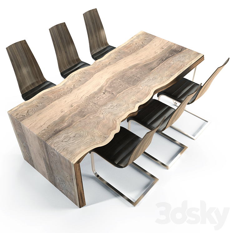 Table of solid wood 3DS Max - thumbnail 1