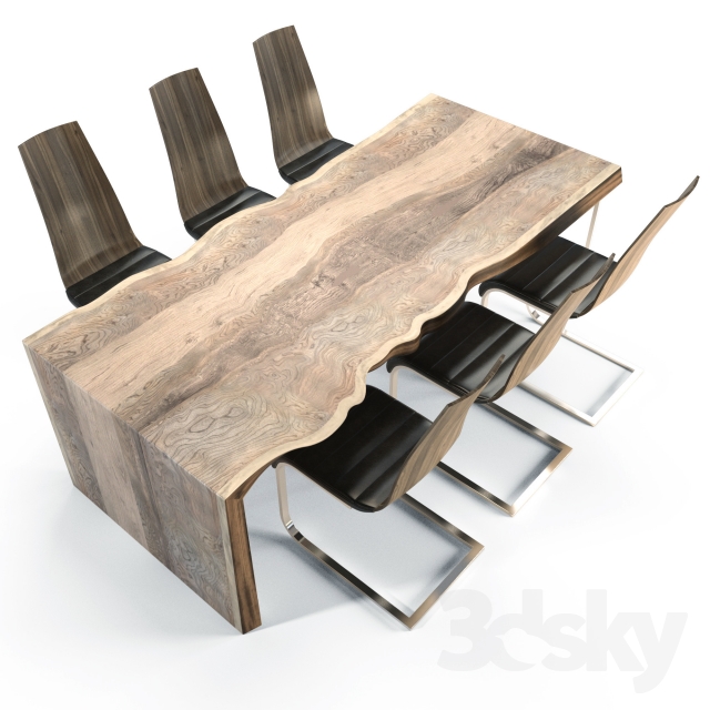 Table of solid wood 3DS Max - thumbnail 3