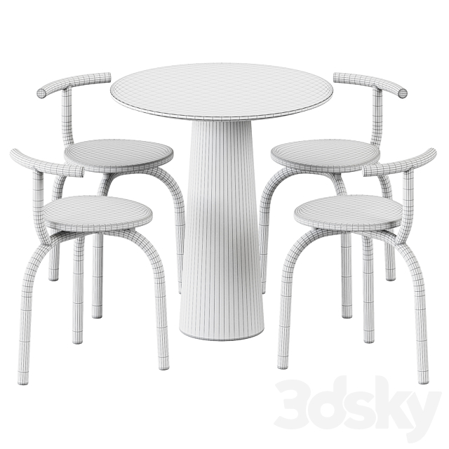 Table P.O.V. D70 by Ton and Ogle Chair by Hayo Gebauer 3DS Max Model - thumbnail 2