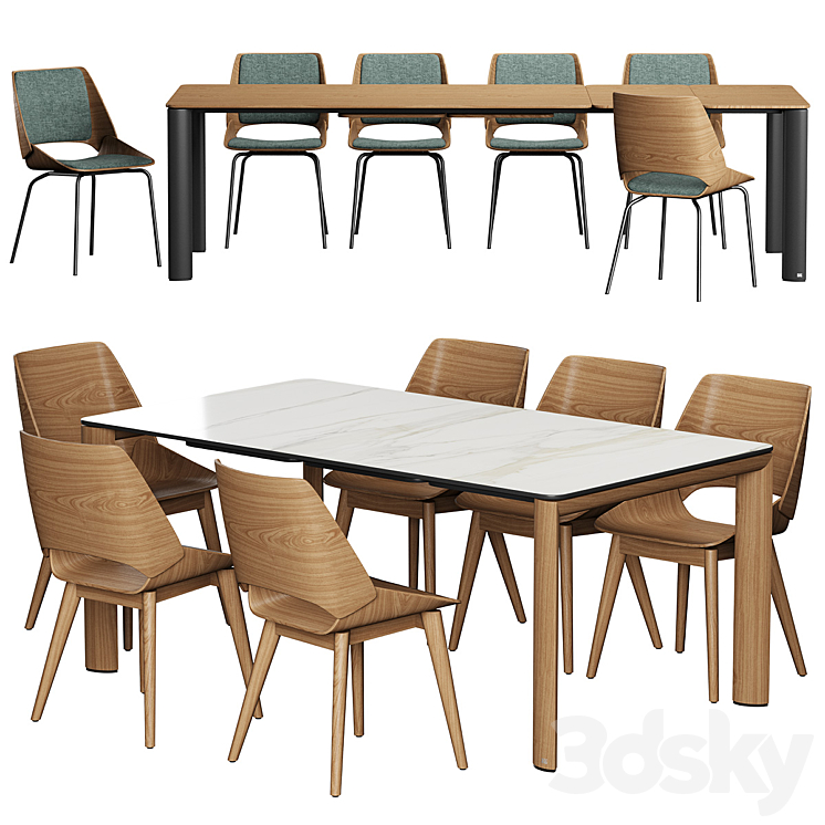 Table ROLF BENZ 957 Chair ROLF BENZ 650 3DS Max Model - thumbnail 3