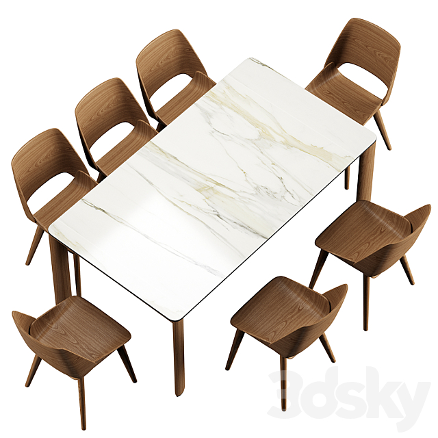 Table ROLF BENZ 957 Chair ROLF BENZ 650 3DSMax File - thumbnail 5