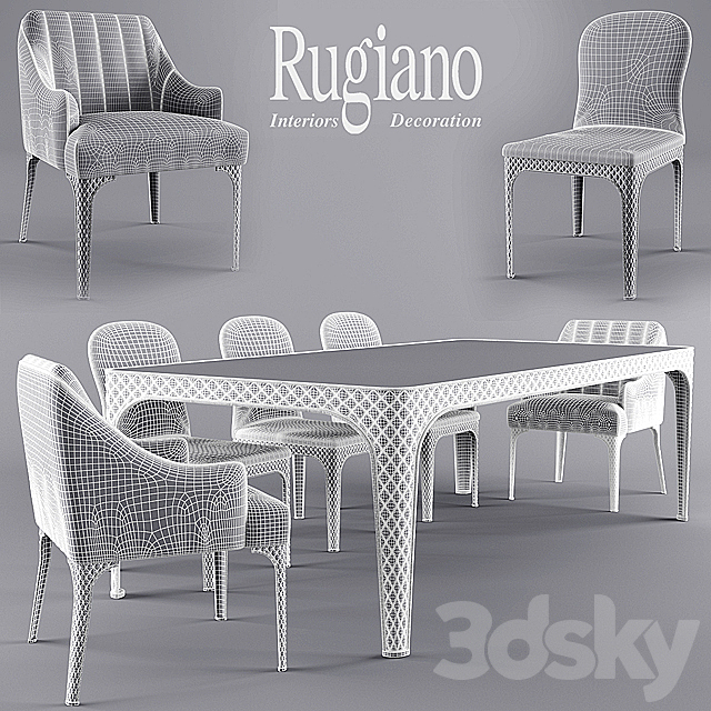 table rugiano Alexander. chair rugiano Viviane. chair rugiano Arianna 3DSMax File - thumbnail 3