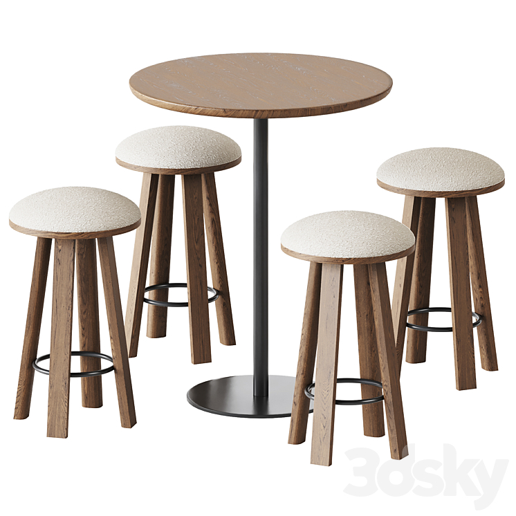 Table Sarek by Boln and Counter Stoll BuzziMilk by BuzziSpace 3DS Max Model - thumbnail 1