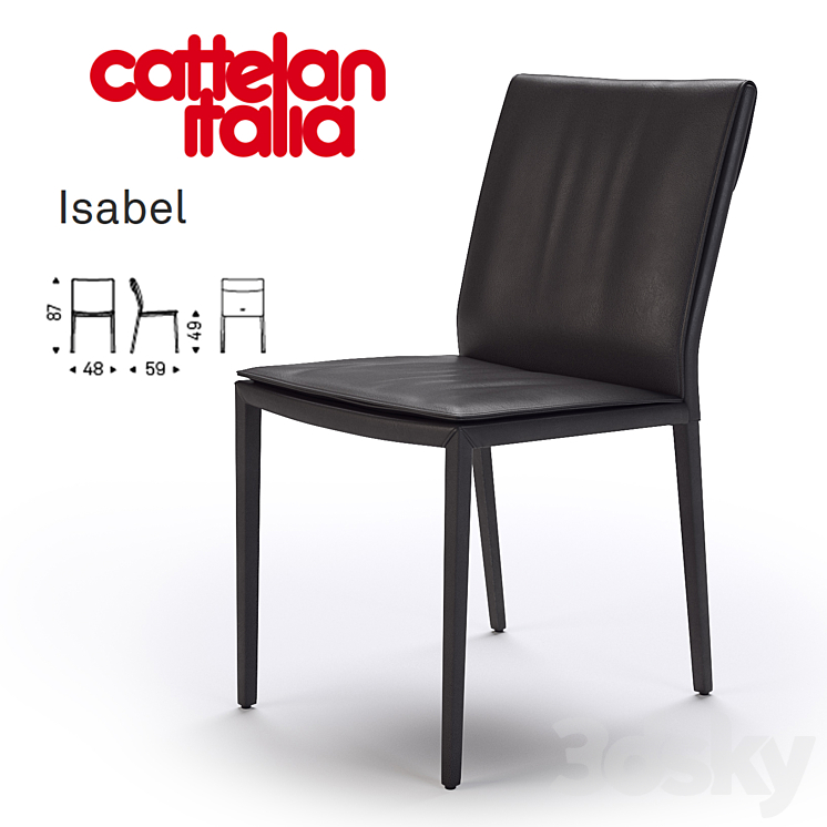 Table Scorpio Wood \\ Chair Isabel \\ Cattelan Italia 3DS Max - thumbnail 2