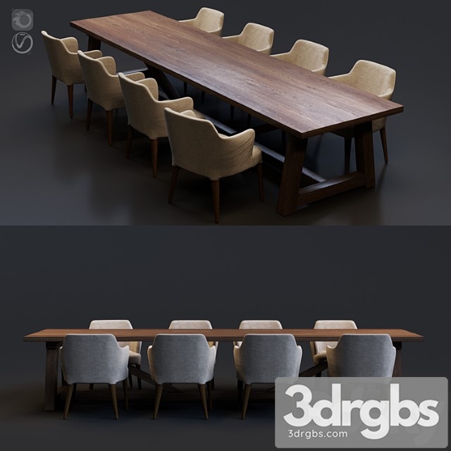 Table set 02 2 3dsmax Download - thumbnail 1