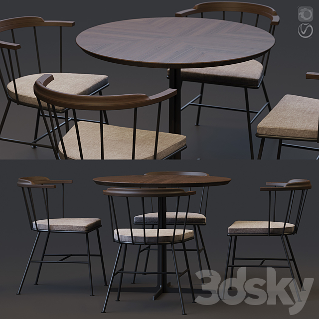 Table set 05 3DSMax File - thumbnail 1