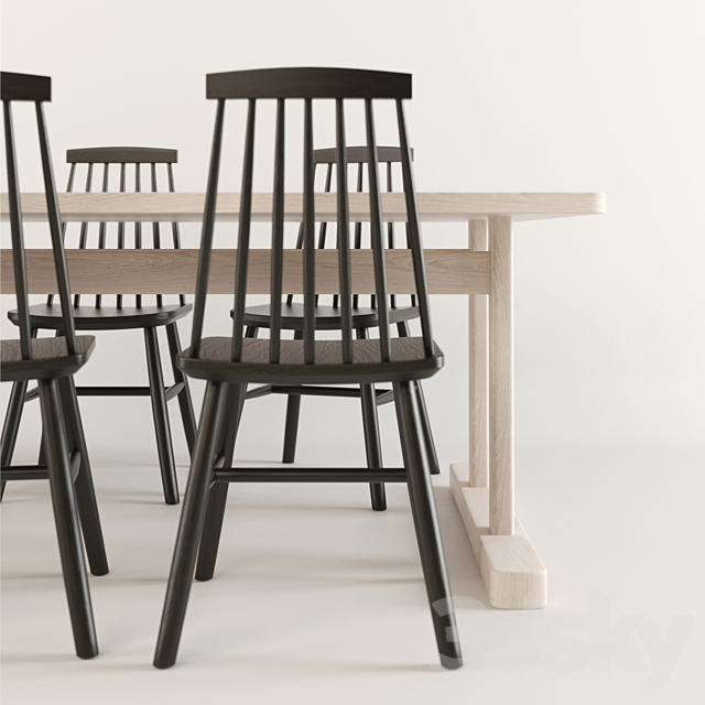 Table Set 3DS Max Model - thumbnail 2