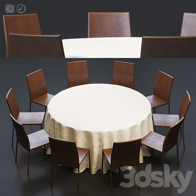 Table set lignet roset 3DSMax File - thumbnail 1