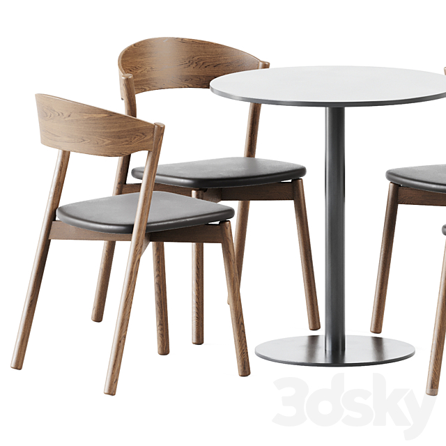 Table Sol D70 by Mobliberica and Wooden Chair Tube by Miniforms 3DSMax File - thumbnail 2