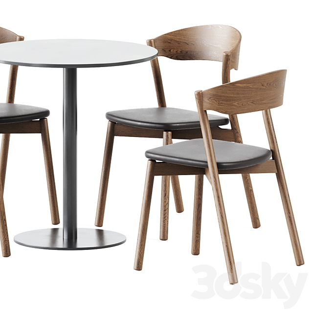 Table Sol D70 by Mobliberica and Wooden Chair Tube by Miniforms 3DSMax File - thumbnail 4