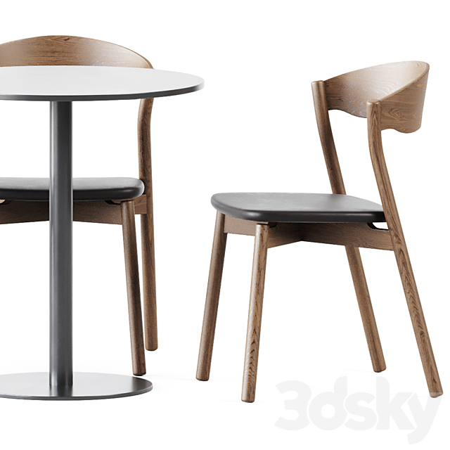 Table Sol D70 by Mobliberica and Wooden Chair Tube by Miniforms 3DSMax File - thumbnail 5