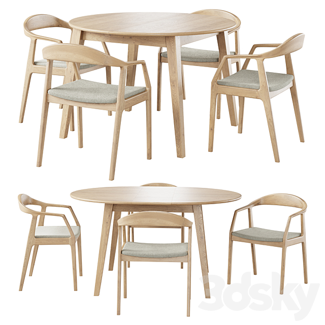 Table Stockholm Chair Sapporo 3DS Max Model - thumbnail 2