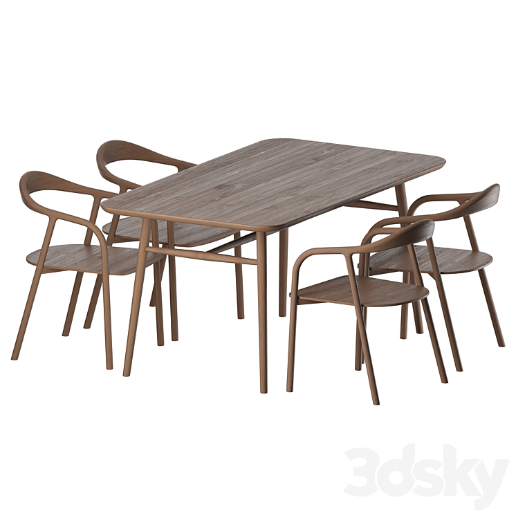 Table Typhoon with chairs Bio 3DS Max Model - thumbnail 2