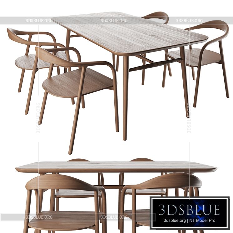 Table Typhoon with chairs Bio 3DS Max - thumbnail 3