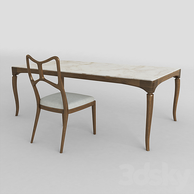 Table with a chair 3DSMax File - thumbnail 1